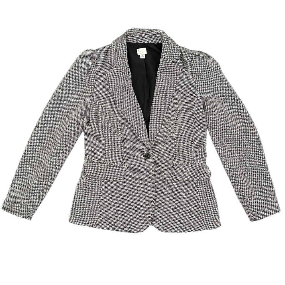 A New Day Womens Puff Sleeve Tweed Blazer
